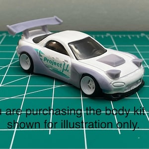 Body kit for hot wheels mazda rx7 1/64 scale Diecast custom resin builds plug and play no cutting required