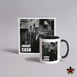 Set regalo Johnny Cash, la migliore tazza Johnny Cash, tazza da caffè, biglietto di auguri Johnny Cash, il miglior regalo per i fan di Johnny Cash
