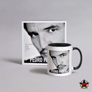 Coffret cadeau Pedro Pascal, meilleure tasse Pedro Pascal, carte d'anniversaire Pedro Pascal, tasse à thé ou à café - Tout ce que je veux faire aujourd'hui, c'est... Pedro Pascal