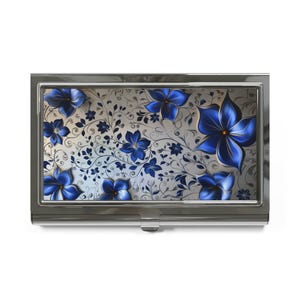 Elegante tarjetero floral. Ideal para networking, regalos, decoración de oficina, uso profesional y artículos esenciales para negocios.
