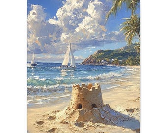 Sandcastle Beach Canvas Wall Decor 20"x24"