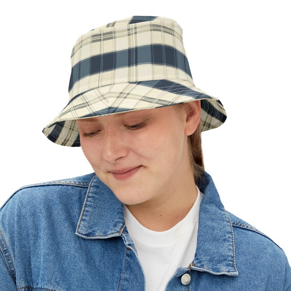 Blue Plaid Bucket Hat: Stylish Summer Sun Protection - Etsy display picture 3