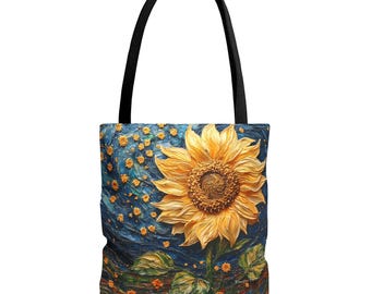 Van Gogh Sunflower Tote Bag: Floral Art Lover Gift