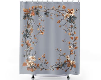Botanical Floral Shower Curtain: Elegant Bathroom Decor
