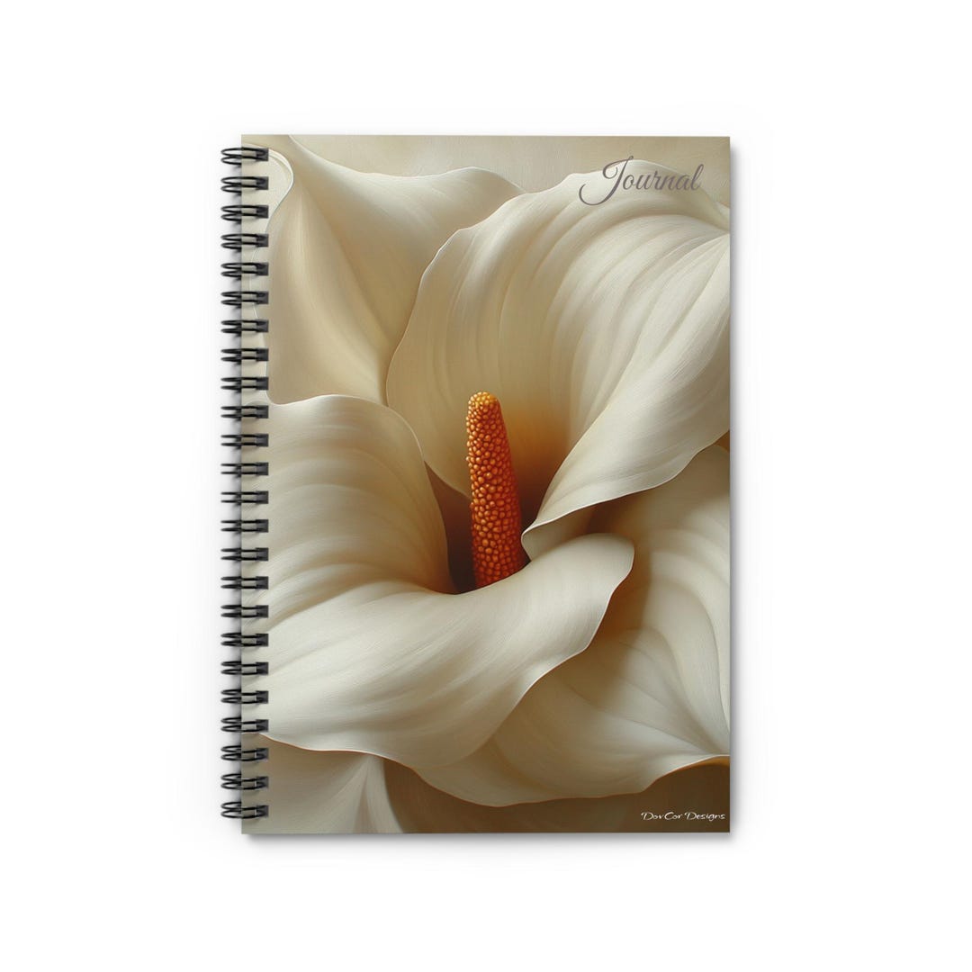 Calla Lily Spiral Notebook: Elegant Floral Lined Journal - Etsy