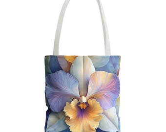 Draagtas met orchideebloemen: levendige kunst, milieuvriendelijke draagtas