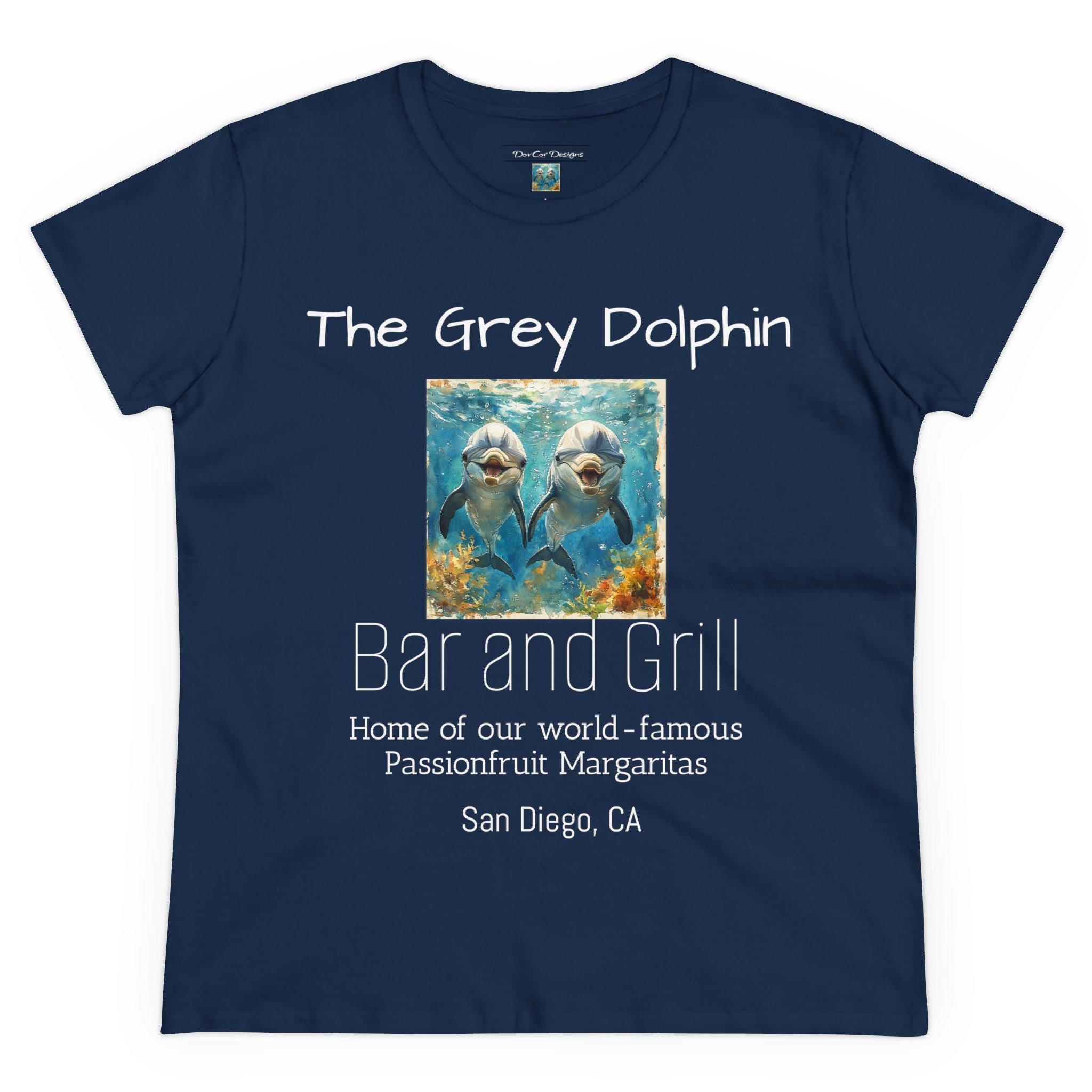 Grey Dolphin Bar & Grill Women's Tee: Ocean Creature Shirt - Etsy