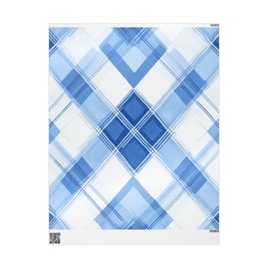 Artistic Wrapping Papers | Blue Plaid Gift Wrap for Gifting, DIY Projects, Eco-Friendly, Versatile Gift Packaging
