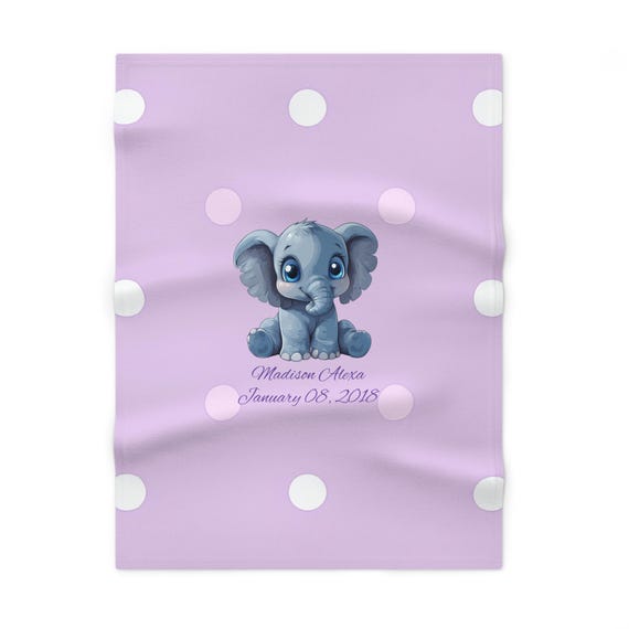Manta de bebé personalizada, bonito regalo de elefante para bebé