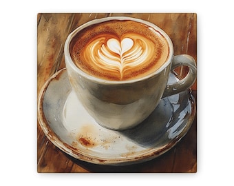 Heart Latte Canvas Print: Cozy Coffee Art Wall Decor