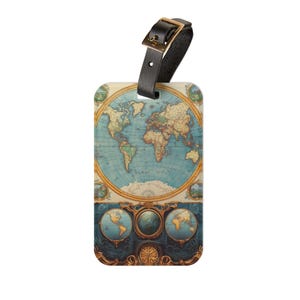 Reisegepäckanhänger - Vintage Map Design, Sommerferien-Accessoire, personalisiertes Geschenk für Reisende, Airport Essentials,