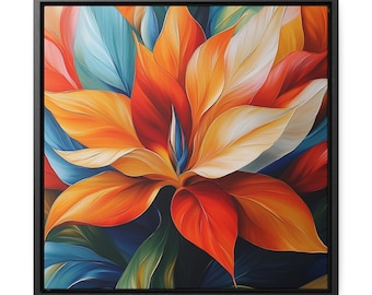 Bird of Paradise Oil Painting Print: Tropical Canvas Wall Art