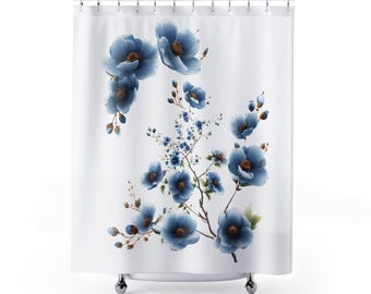 Floral Serenity Shower Curtain: Elegant Bathroom Decor