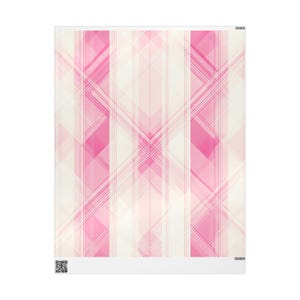 Chic Pink Plaid Wrapping Paper, Gift Wrap, Elegant Wrap for Weddings, Handmade Packaging, Baby Shower Decor