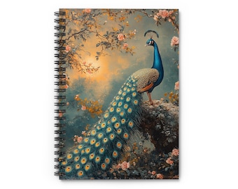 Peacock Spiral Notebook: Elegant Journal for Writers & Artists