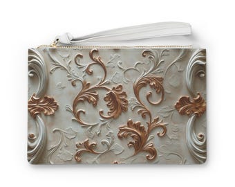 Ivory & Copper Clutch Bag: Elegant Party Wedding Accessory