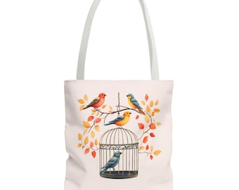 Birdcage Tote Bag: Nature Lover's Shopping, Beach, and Travel Accessory