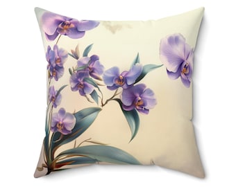 Orchid Blossom Decorative Pillow: Floral Accent Cushion