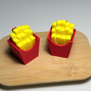 Clicky Fries Fidget Keychain: 3D Printed Stress Toy
