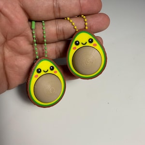 Happy Avocado Fidget Clicker Keychain: Keyboard Switch