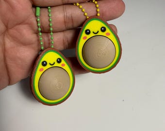 Happy Avocado Fidget Clicker | Keychain | Clicker | Fidget | Gift | Kids | Popper | Keyboard Clicker | Party Favors