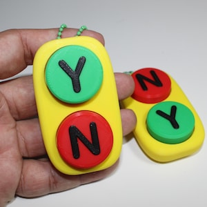 Personalizable Yes/No Fidget Clicker Keychain