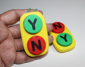 Personalizable Yes/No Fidget Clicker Keychain