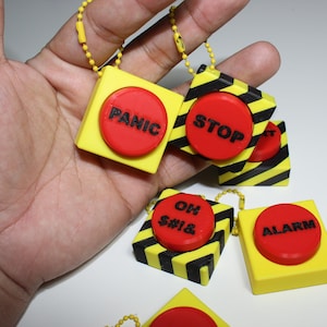 Panic Button Fidget Clicker: Novelty Keyboard Keychain