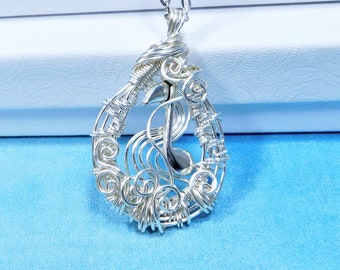 Artistic Music Note Necklace, Gift for Piano Choir Orchestra Band Vocal Teacher, Wire Wrapped Musician Pendant, Artisan Crafted Mom Present