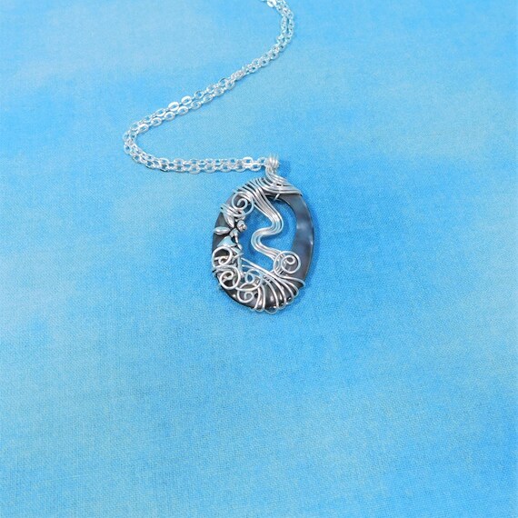 Unique Wire Wrapped Fairy Necklace,  Artistic Fantasy Jewelry Pendant Gift Ideas for Birthday or Anniversary, Present for Wife, Mom, Sister