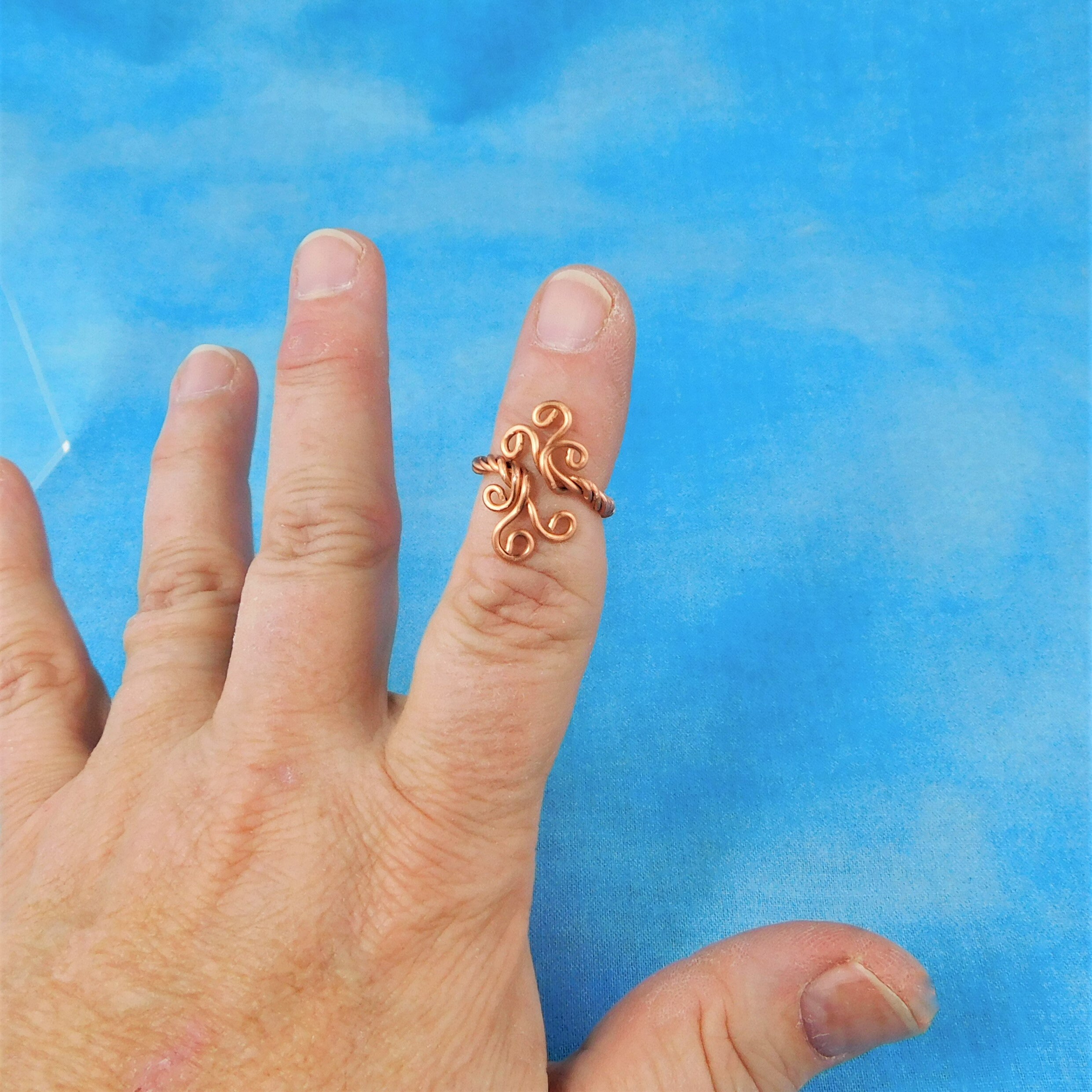 Knuckle Ring, Copper Toe Ring, Pinkie Ring, or Midi Ring, Unique Wire