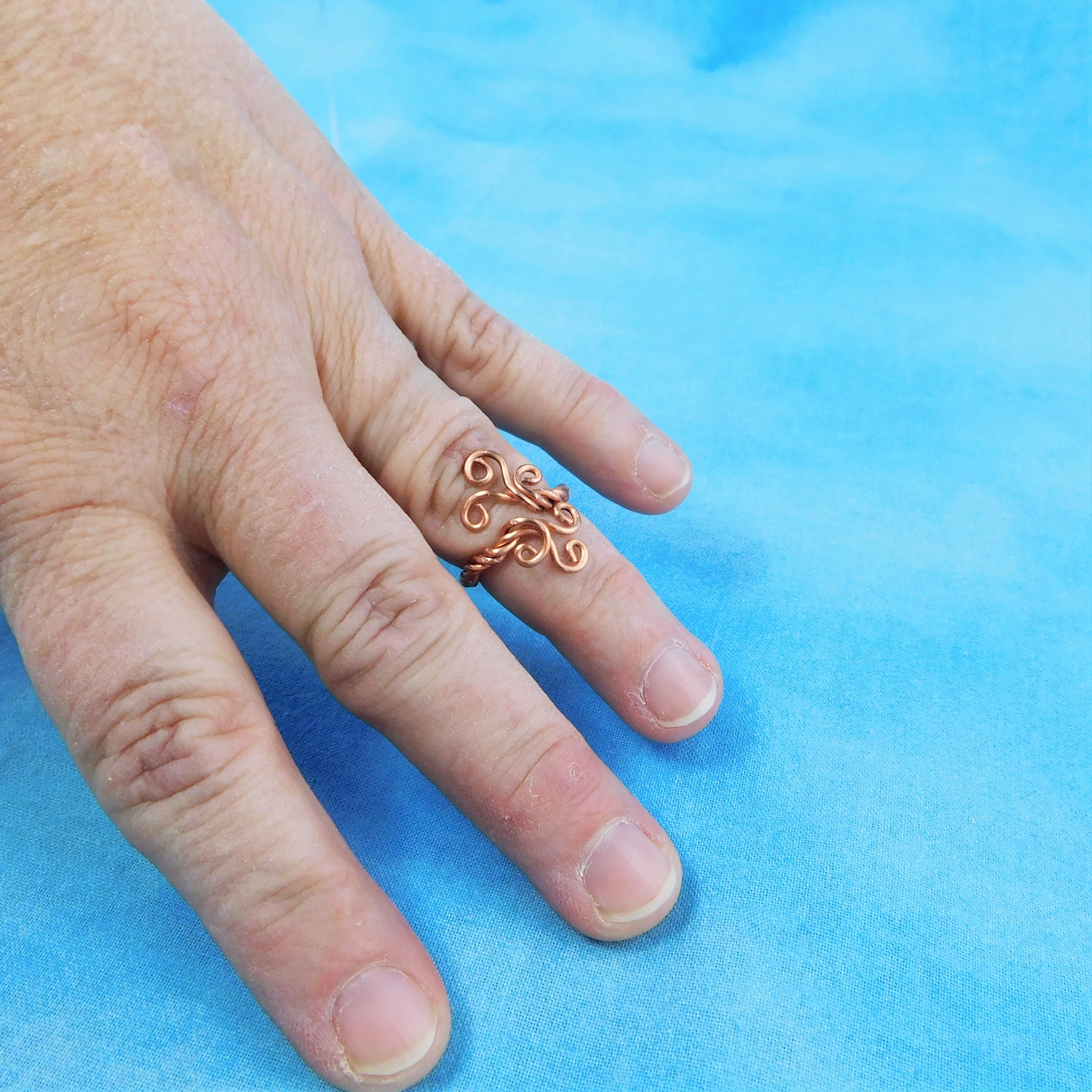 Knuckle Ring, Copper Toe Ring, Pinkie Ring, or Midi Ring, Unique Wire