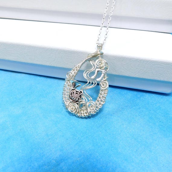 French Horn Necklace Music Gift for Musician, Artistic Musical Instrument Jewelry, Artisan Crafted Music Teacher Pendant Present for Women