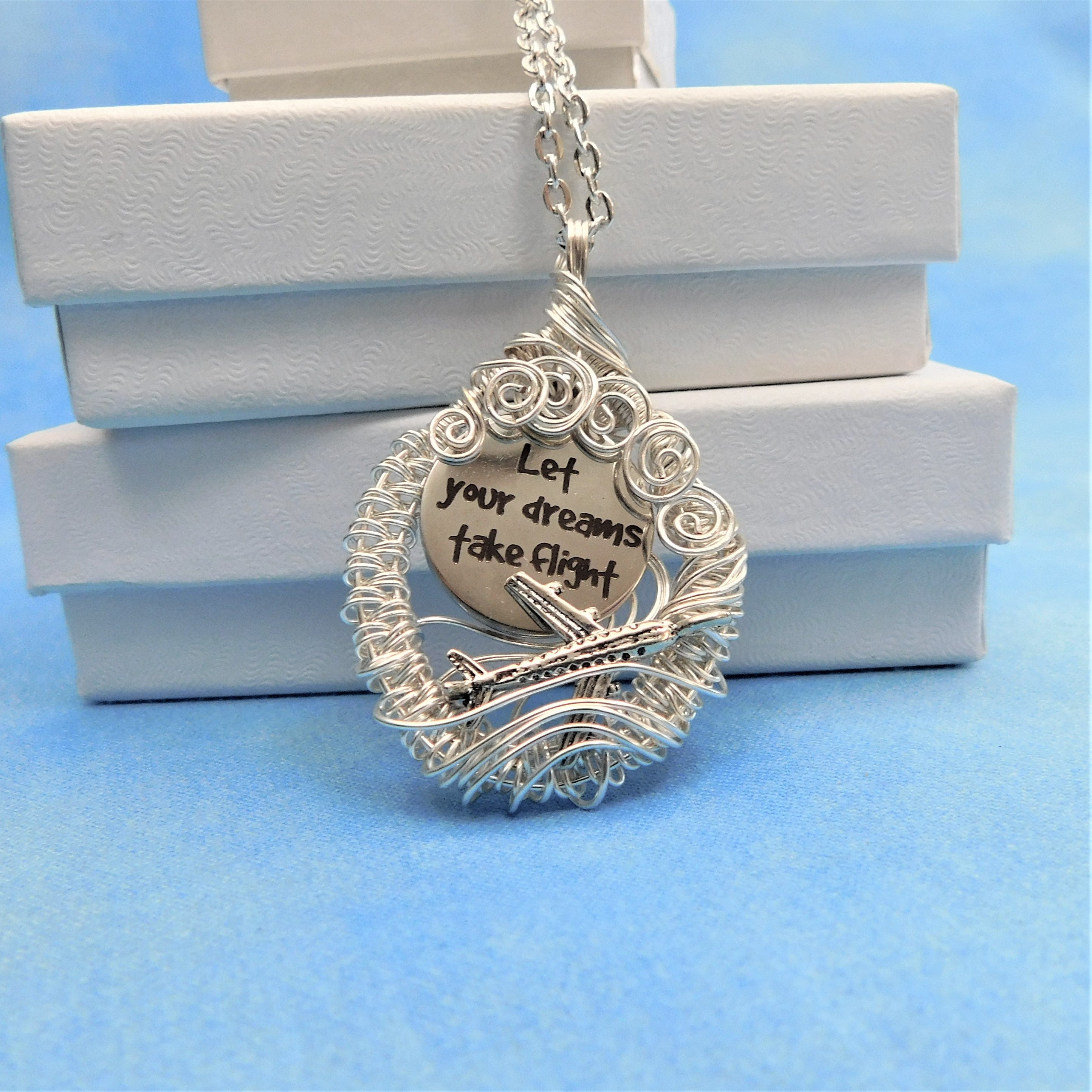 Airplane Necklace Flight Attendant Gift Ideas Pilot Pendant Unique