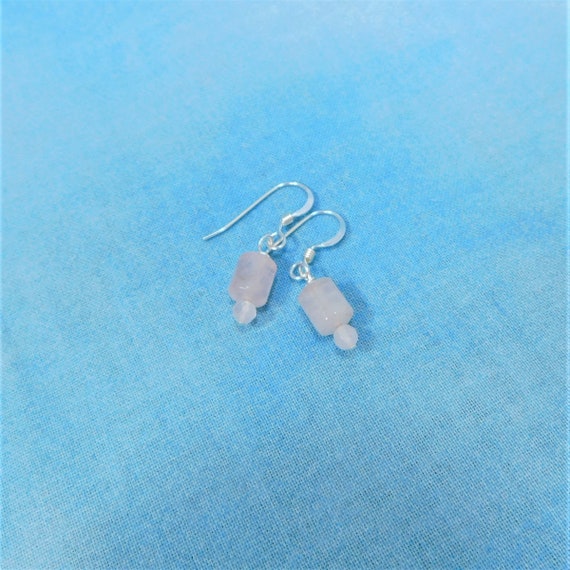 Rose Quartz Earrings Gemstone Jewelry Gift for Women, Crystal Quartz Dangles for Birthday Present or Anniversary Gift for Wife or Girlfriend