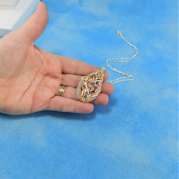 Electric Guitar Music Necklace, Artisan Crafted Rock Band Pendant, Wire Wrapped Artistic Jewelry Gift for Woman Musician Christmas Present