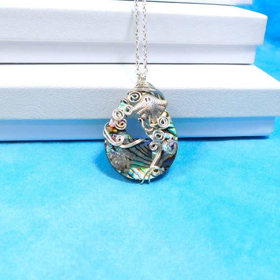 Manta Ray Necklace, Unique Wire Wrapped Stingray Pendant, Marine Animal Sea Life Artisan Crafted Ocean Theme Wearable Art Beach Jewelry Gift