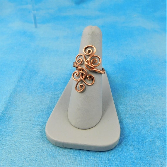 Copper Wire Wrapped Ring for Women, Artistic Wire Sculpted Wearable Art Jewelry Gift for Girlfriend, Wife, Daughter, Sister or Best Friend