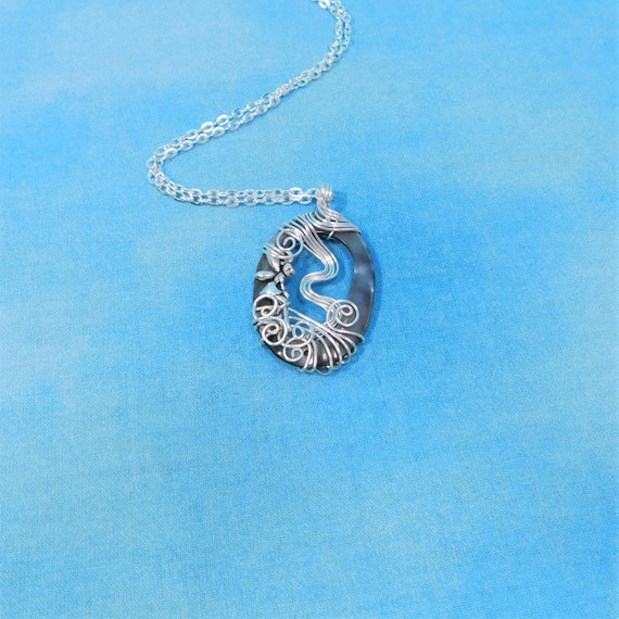 Unique Wire Wrapped Fairy Necklace,  Artistic Fantasy Jewelry Pendant Gift Ideas for Birthday or Anniversary, Present for Wife, Mom, Sister