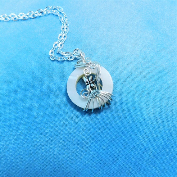 Small Dragonfly Necklace, Wearable Art Jewelry, Artisan Crafted Pendant for Graduation, Confirmation or Memorial Present or Sympathy Gift