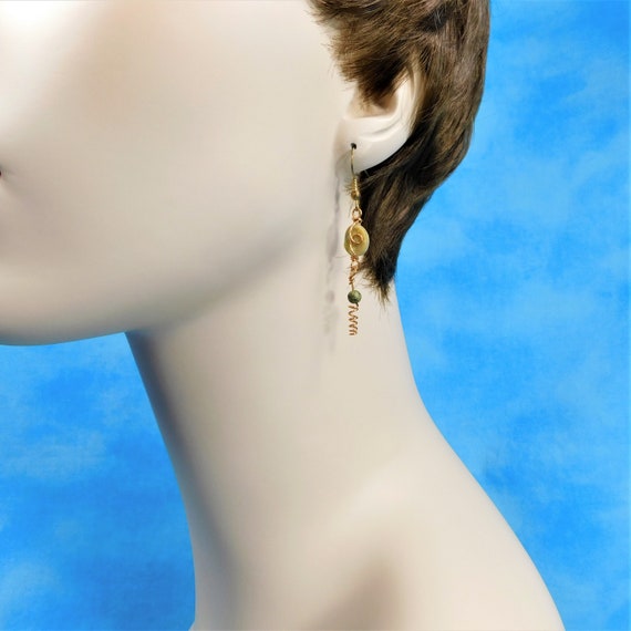 Yellow Turquoise Earrings One of Kind Birthday Present or Anniversary Gift for Wife or Girlfriend, Unique Dangle Earrings for Pierced Ears