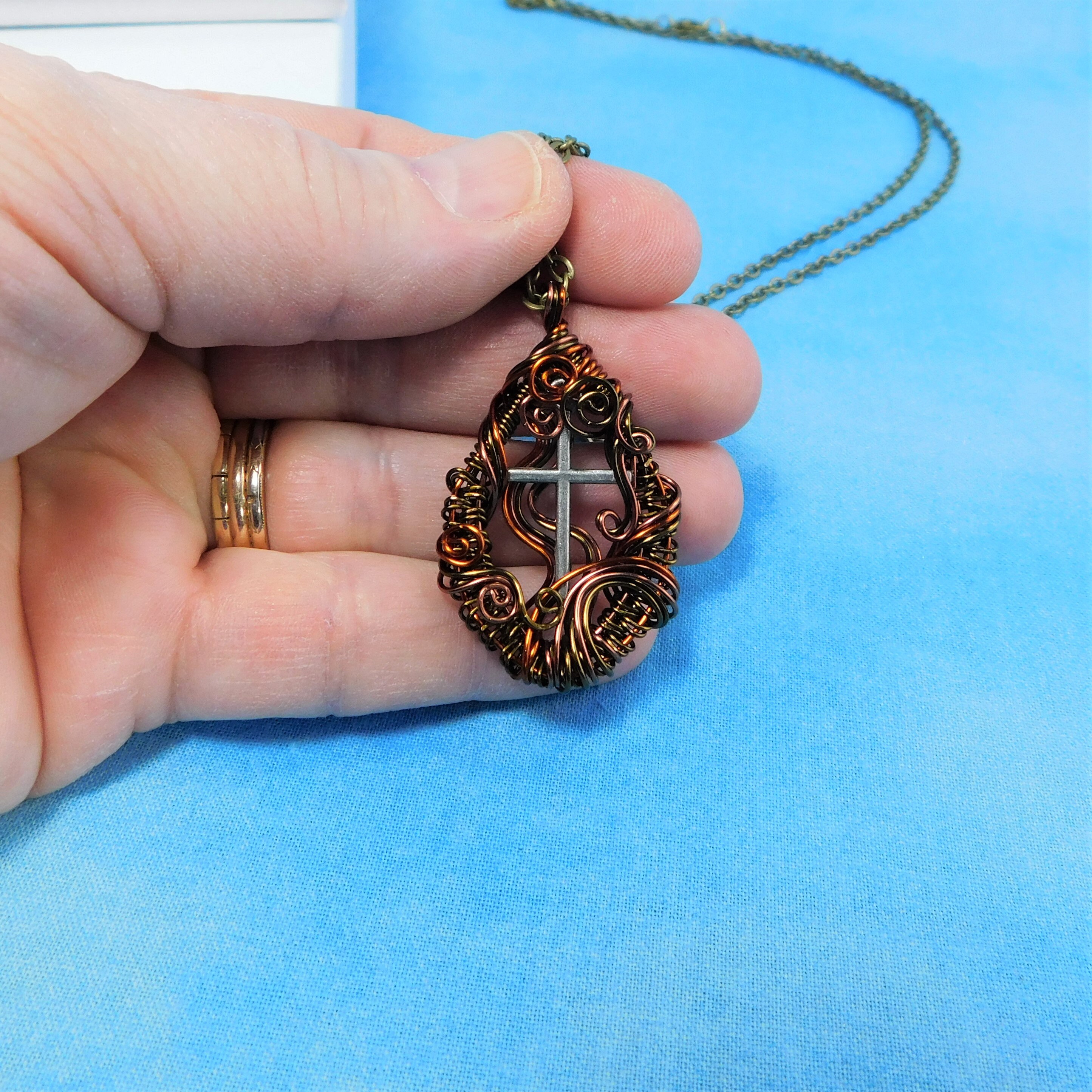 Cross Necklace Symbol of Faith, Artisan Crafted Religious Jewelry