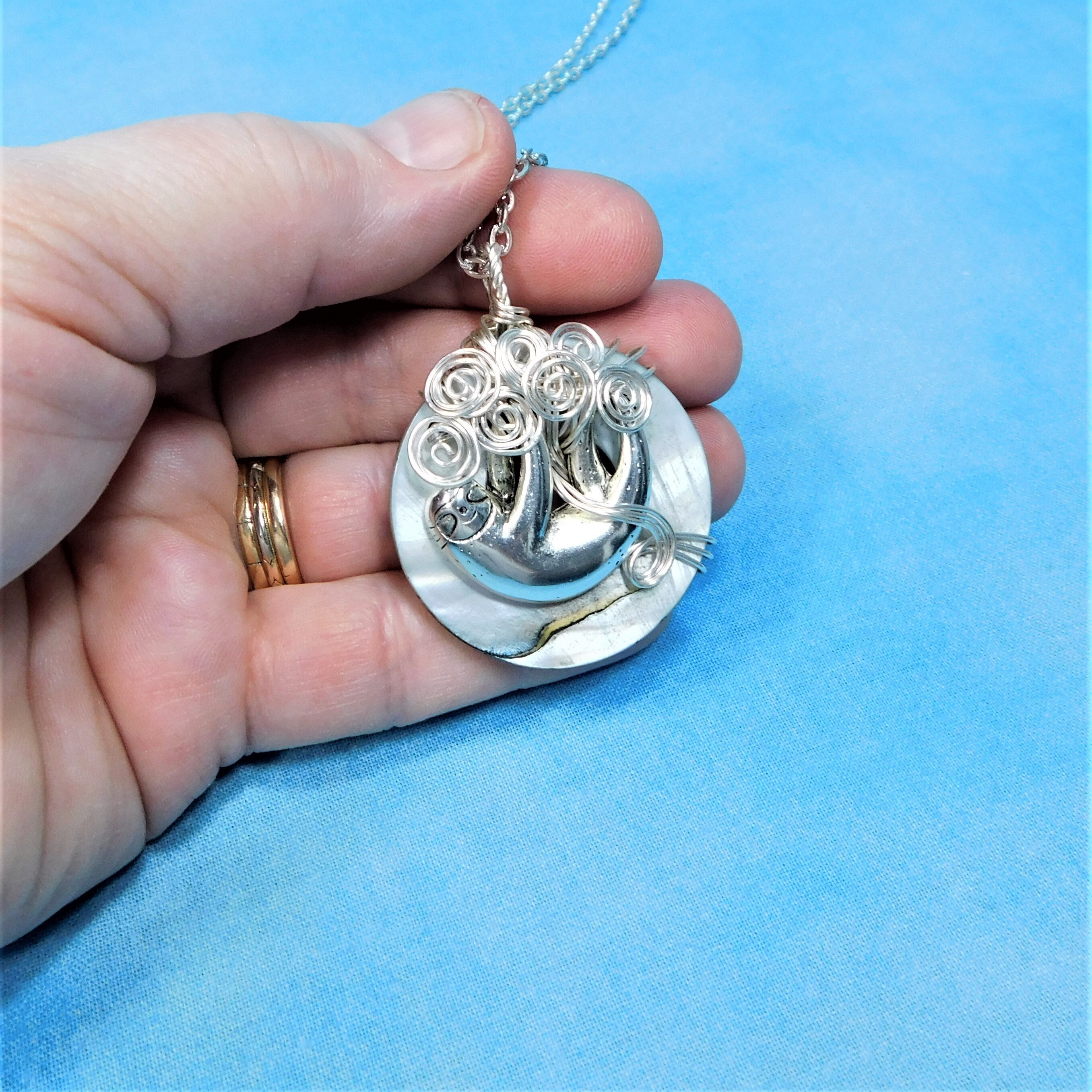 Artisan Crafted Sloth Necklace, Wire Wrapped Artistic Zoo Animal ...