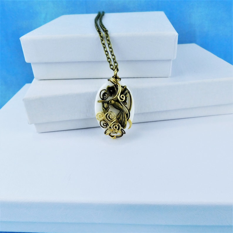 Hummingbird Necklace Bird Theme Memorial Pendant Wire Wrapped Etsy