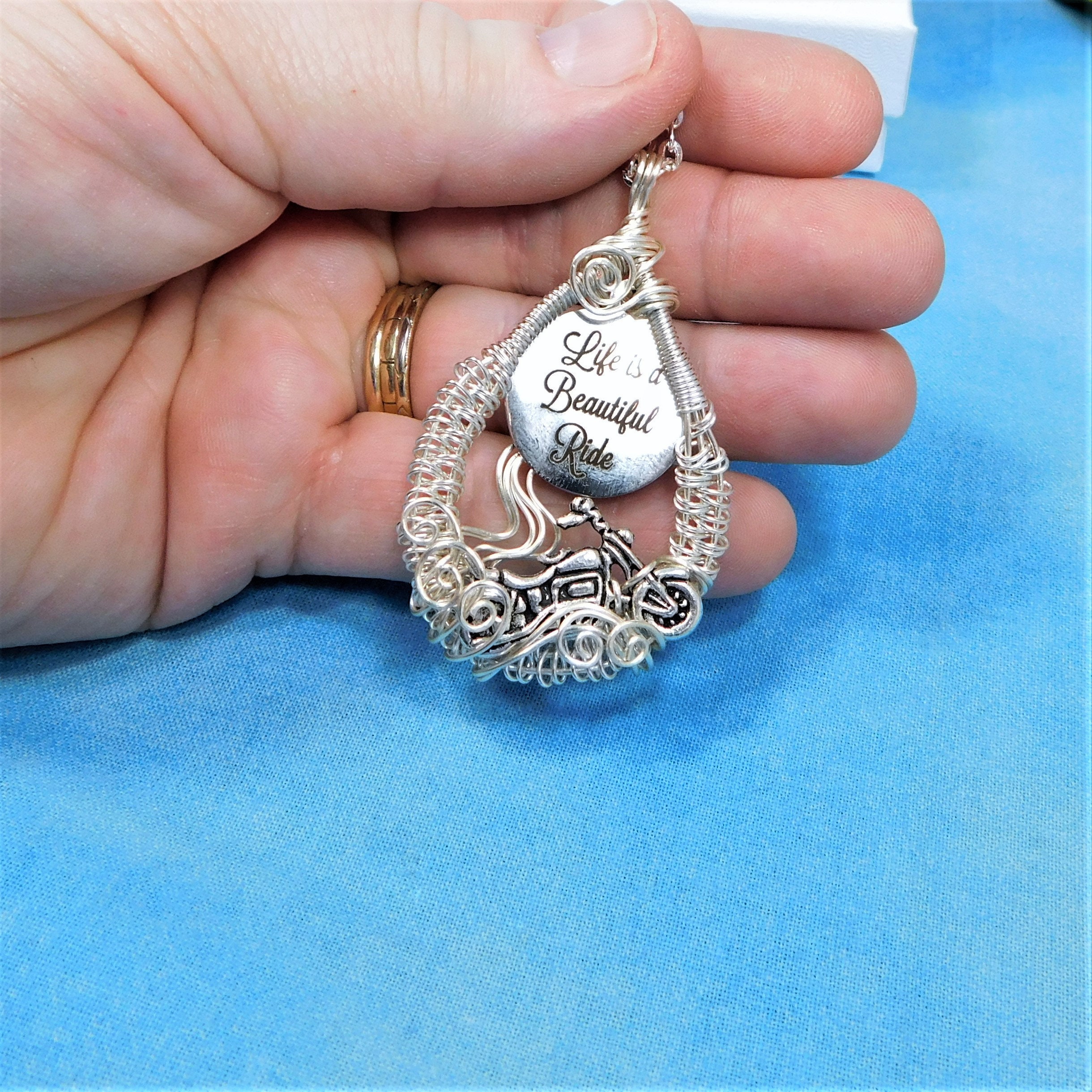 Life is a Beautiful Ride Necklace Unique Biker Chick Motorcycle Gifts