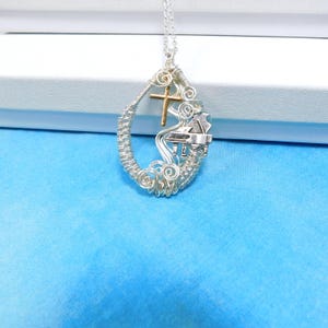Piano Pendant Musical Theme Religious Musician Necklace, Music Jewelry for Church Pianist, Artistic Gift for Worship Team Member or Leader