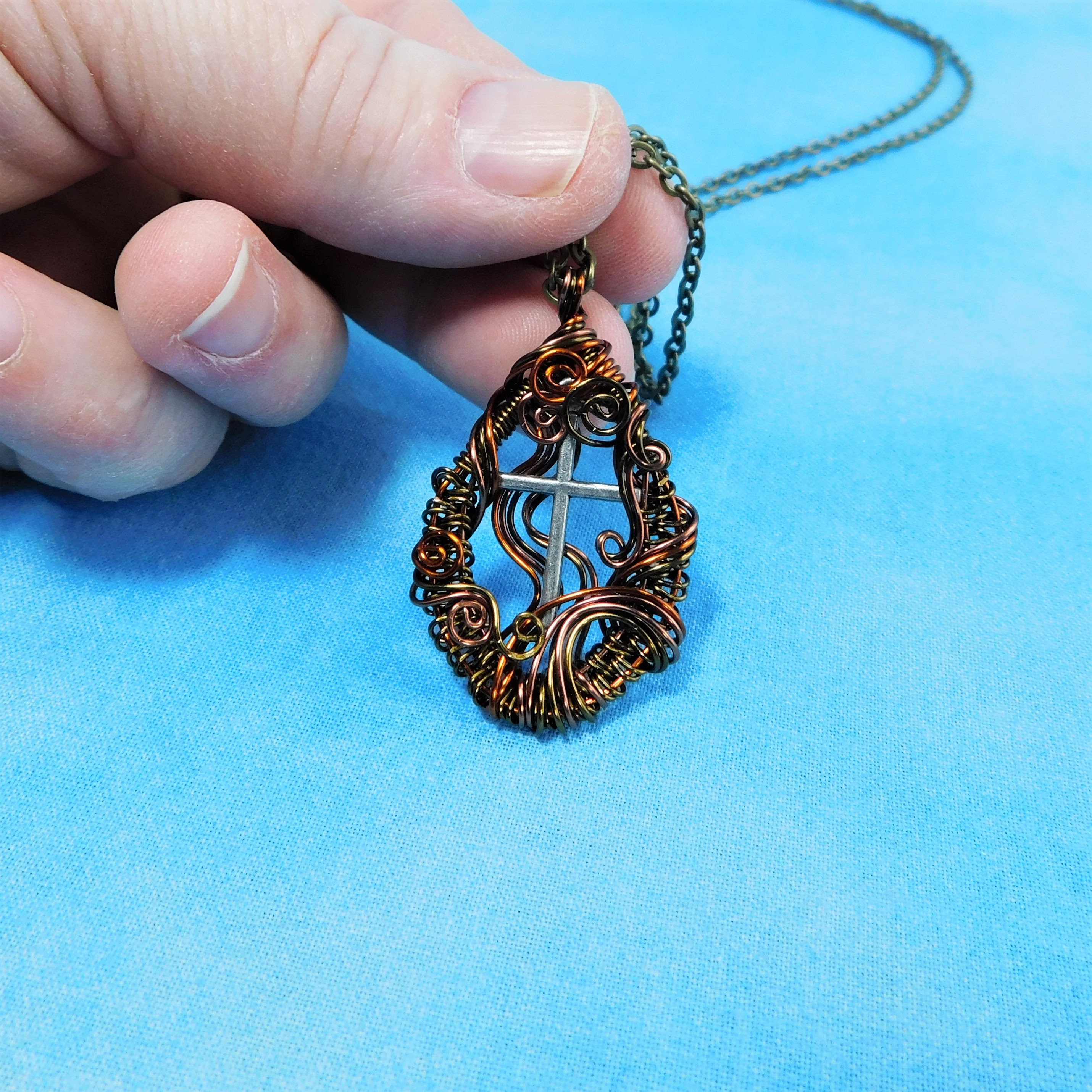 Cross Necklace Symbol of Faith, Artisan Crafted Religious Jewelry