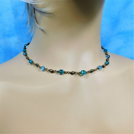 Artisan Crafted Crystal Necklace, Handcrafted Wire Wrapped Beaded Link Jewelry, Wearable Art Birthday Present or Anniversary Gift for Wife