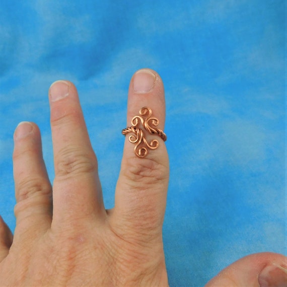 Knuckle Ring, Copper Toe Ring, Pinkie Ring, or Midi Ring, Unique Wire Wrapped Jewelry