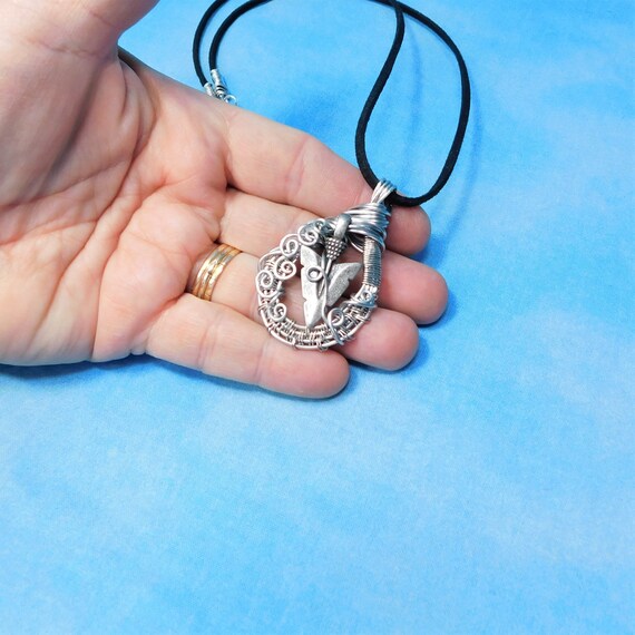 Wire Arrowhead Necklace, Rustic Boho Wearable Art Pendant, Artistic One of a Kind Jewelry Present for men or women, Father's Day Gift Idea